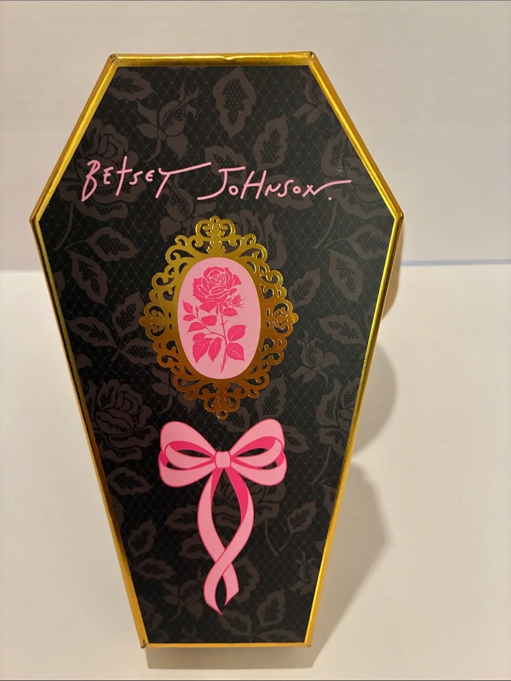 Betsey Johnson Black Crystal Skull with Gold Butterflies with Gold Hardware
